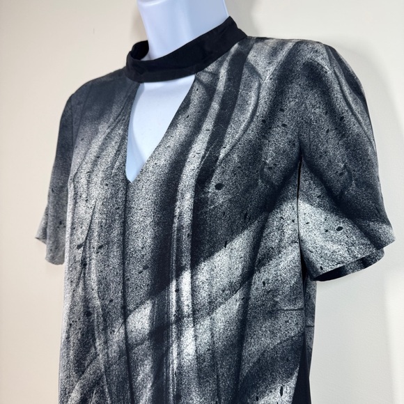 Go by Go Silk 100% Silk Black Gray Marble Print Women's Dress Size Small - Picture 7 of 15